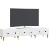 TV ormar s ladicama Bijela visokog sjaja 147 x 34,5 x 30 cm | Eponuda.com