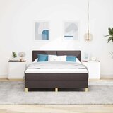  LED Box Spring Krevet Tamno smeđa 160 x 200 cm tkanina | shoptok.hr