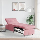 vidaXL Kavč Postelja 3-v-1 Izvlečne Oblike Roza Žamet | Shoptok.si