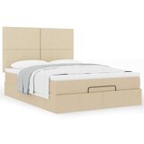  Otomanski krevet s madracem krem 140x190cm od tkanine | shoptok.hr