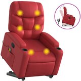 Masažni naslonjač na podizanje od umjetne kože crveni | shoptok.hr