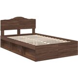  Konstrukcija postelje z vzglavjem Rjav hrast 120 x 200 cm, (5000102333) | Shoptok.si