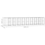 vidaXL Zunanji pasji boks pocinkano jeklo s streho 21,78 m² | Shoptok.si