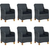  7-dijelni vrtni blagovaonski set od poliratana tamnosivi | shoptok.hr