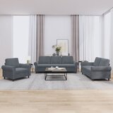 vidaXL Sedežna garnitura 3-delna z blazinami temno siv žamet Cene
