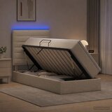  LED krevet za pohranu s madracem Krem 100 x 200 cm Tkanina | shoptok.hr