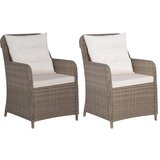 The Living Store Zunanji stoli z blazinami 2 kosa poli ratan rjave barve - Naslanjač, (21484225) | Shoptok.si
