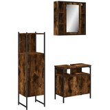  3-dijelni set kupaonskih ormarića boja dimljenog hrasta drveni | shoptok.hr