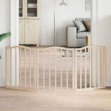 vidaXL Vrata za pse zložljiva 3 paneli 150 cm topolovina | Shoptok.si