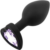 Sunfo silikonski analni dildo sa srcastim kamenom (crno-ljubičasti) | shoptok.hr