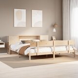 vidaXL Knjižna postelja brez vzmetnice 200x200 cm trdna borovina Cene