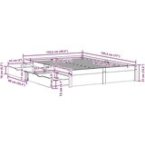 vidaXL Posteljni okvir brez vzmetnice 120x190 cm trdna borovina | Shoptok.si