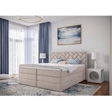 MID.YOU POSTELJA BOXSPRING 180 cm x 200 cm , tekstil, leseni material bež | Shoptok.si