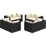 The Living Store Vrtna sedežna garnitura 8-delna z blazinami poli ratan črna - Vrtna Sedežna Garnitura, (21422351) | Shoptok.si