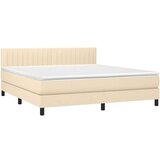  Krevet box spring s madracem LED krem 160x200 cm od tkanine | shoptok.hr