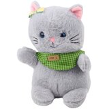 Plišana igračka Mačka s zelenom maramom 22cm - siva | Shoptok.si