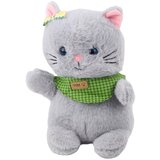 Plišana igračka Mačka s zelenom maramom 22cm - siva | shoptok.hr