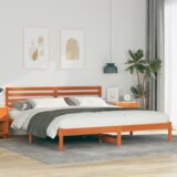 Krevetna konstrukcija s uzglavljem Voštano smeđa 200 x 200 cm  Krevetna konstrukcija s uzglavljem Voštano smeđa 200 x 200 cm Slike
