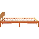  Krevetni okvir sa uzheadboardom Vosak smeđi 150x200 cm Solidno drvo bor | shoptok.hr
