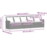  Vrtna sofa 5-sjed s jastucima bež poliratan | shoptok.hr