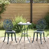 vidaXL 3-delni vrtni bistro set, zelena, iz litega železa, (22016541) Cene
