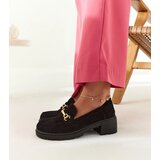 Gemre Black suede block heel loafers Sherie | ePonuda.com