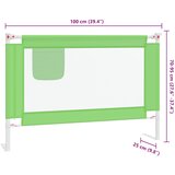  Sigurnosna ograda za dječji krevet zelena 100 x 25 cm tkanina | shoptok.hr
