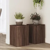 vidaXL Stojalo za rastline 2 kosa rjavi hrast 25x25x35 cm inž. les