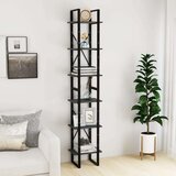 vidaXL Visoka omara siva 40x30x210 cm trdna borovina Cene