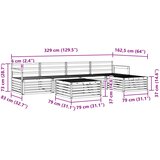 Set vanjskih sofa 6 kom. Prirodna Čvrsto drvo akacije | shoptok.hr