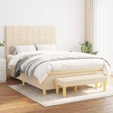Krevet s oprugama i madracem krem 140 x 190 cm od tkanine | shoptok.hr