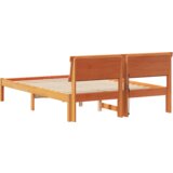  Krevetni okvir s naslonom &amp LED voštana smeđa 120x190 cm od punog drva bora | shoptok.hr