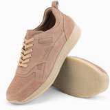 Ombre Men's lightweight suede sports style sneakers - beige Cene