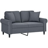  Kavč dvosed z okrasnimi blazinami temno siv 120 cm žamet | Shoptok.si