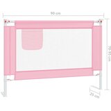 vidaXL Sigurnosna ograda za dječji krevet ružičasta 90 x 25 cm tkanina | shoptok.hr
