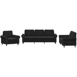  3-dijelni set sofa s jastucima crni baršunasti | shoptok.hr
