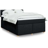 vidaXL Box spring postelja z vzmetnico črna 140x200 cm blago | Shoptok.si
