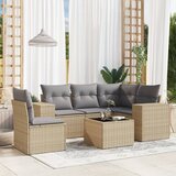  6-dijelni set vrtnih sofa s jastucima bež od poliratana 62 x 62 x 69 cm | Shoptok.si