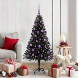 vidaXL Božično drevo med 150 LED z stojalom Črna 150 cm PVC | Shoptok.si
