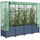  Povišena gredica s pokrovom za staklenik izgled ratana 160x40x138 cm | shoptok.hr