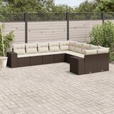 vidaXL 10-dijelni set vrtnih sofa od poliratana s jastucima smeđi | shoptok.hr