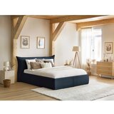 Bobochic Paris Tamno plavi tapecirani bračni krevet s prostorom za odlaganje s podnicom 160x200 cm Jade – | shoptok.hr