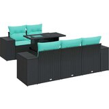  Vrtna garnitura - 6-dijelni set vrtnih sofa s jastucima crni od poliratana bagrem - Crna 1 | shoptok.hr
