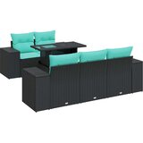  Vrtna sedežna garnitura z blazinami 6-delna črn ratan/akacija, (22047885) | Shoptok.si