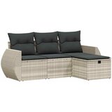  4-dijelni set vrtnih sofa s jastucima svijetlosivi poliratan | shoptok.hr