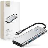 TECH-PROTECT HB04 HUB ADAPTER 9IN1 TYPE-C + USB2.0 + USB3.0 + HDMI 4K 60HZ + SD/TF + PD100W + AV3.5 SPACE GREY, (5000302879) u
