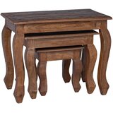  Stol za slaganje 3 pcs Smeđa Čvrsto mahagonijevo drvo | Eponuda.com