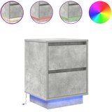  Noćni ormarić s LED svjetlima siva boja betona 38x34x50 cm | shoptok.hr