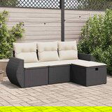 vidaXL 4-dijelni set vrtnih sofa od poliratana s jastucima crni | shoptok.hr