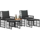  Set vanjskog namještaja 5 pcs Crna i tamno siva | shoptok.hr